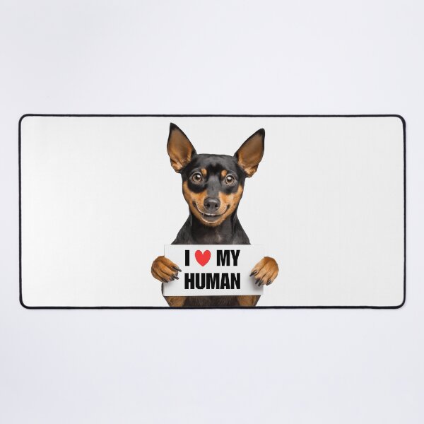 Item preview, Cute Miniature Pinscher with Signboard I love my Human  designed and sold by LazyOwlStore.