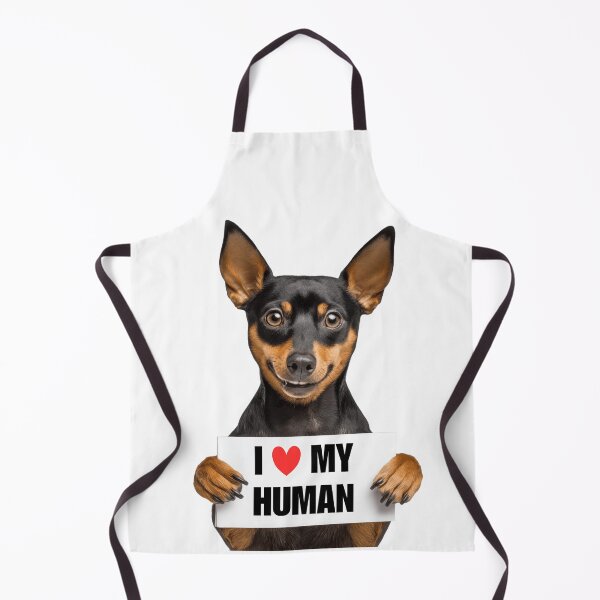 Item preview, Cute Miniature Pinscher with Signboard I love my Human designed and sold by LazyOwlStore.