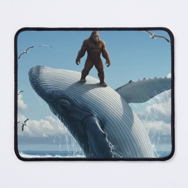 Item preview, Bigfoot standing on a blue whale classic tshirt designed and sold by anandsiva2703.