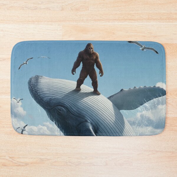 Item preview, Bigfoot standing on a blue whale classic tshirt  designed and sold by anandsiva2703.