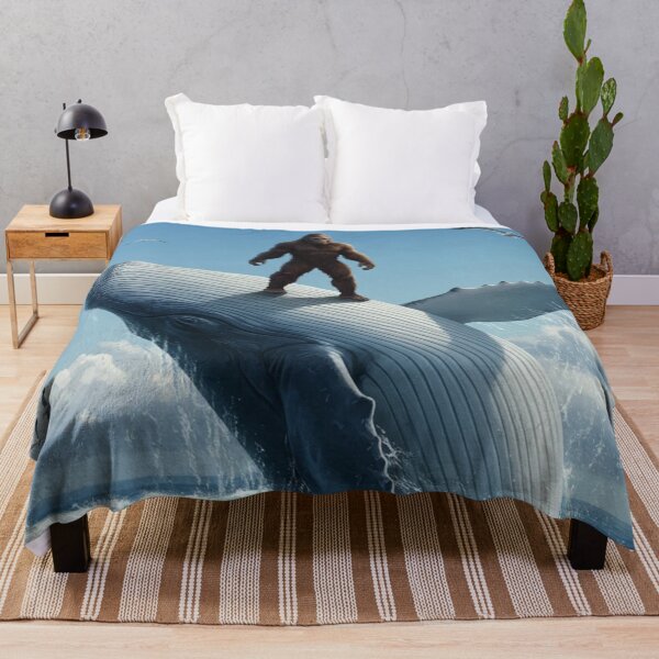 Item preview, Bigfoot standing on a blue whale classic tshirt  designed and sold by anandsiva2703.