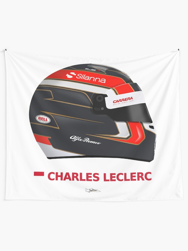 Download "f1 - Charles Leclerc 2018 helmet" Tapestry by JageOwen ...