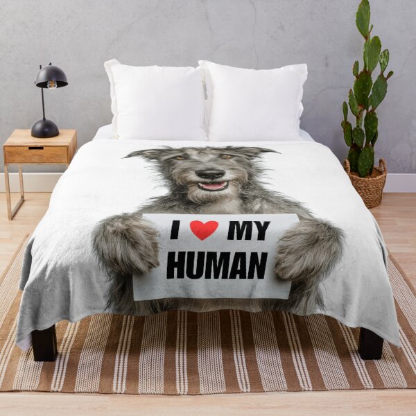 Item preview, Cute Irish Wolfhound with Signboard I love my Human  designed and sold by LazyOwlStore.