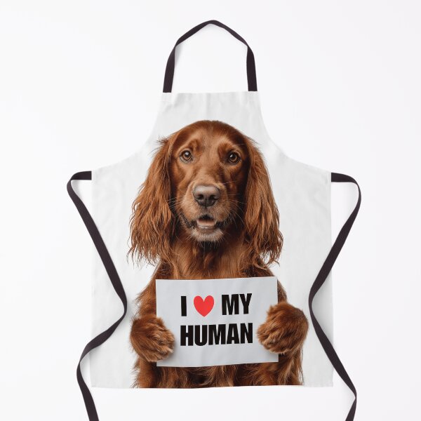 Item preview, Cute Irish Setter with Signboard I love my Human  designed and sold by LazyOwlStore.