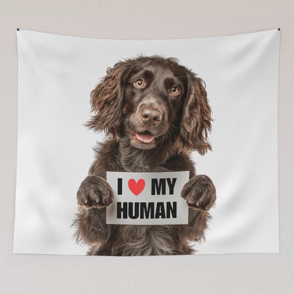 Item preview, Cute Boykin Spaniel with Signboard I love my Human designed and sold by LazyOwlStore.