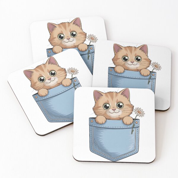 Item preview, Cute Cat in Pocket designed and sold by NicolasGlowArt.