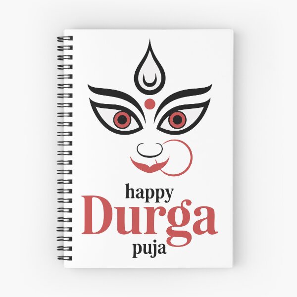 Aperçu de l'œuvre T-shirt « Joyeux Durga Puja » : Visage de Devi Maa Durga créée et vendue par Loren Vesta.