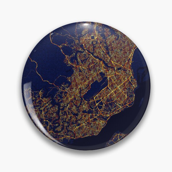 Item preview, Brazzaville, Republic of the Congo Map - City At Night designed and sold by deMAP.