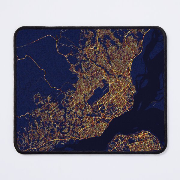 Item preview, Brazzaville, Republic of the Congo Map - City At Night designed and sold by deMAP.