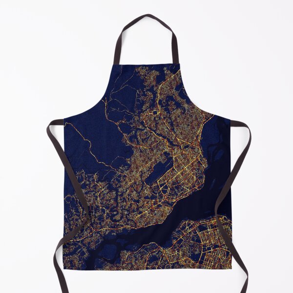 Item preview, Brazzaville, Republic of the Congo Map - City At Night designed and sold by deMAP.