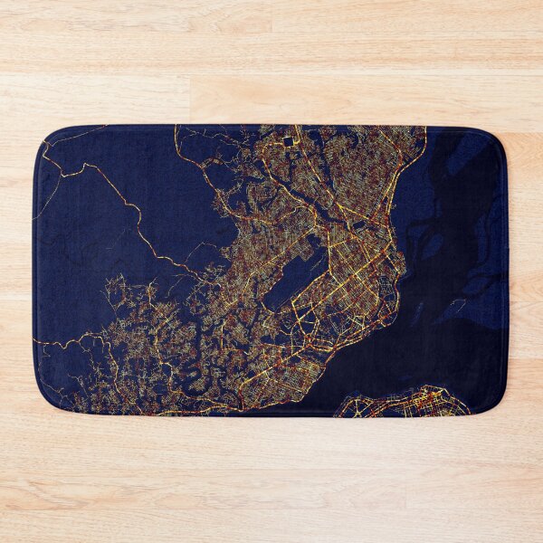 Item preview, Brazzaville, Republic of the Congo Map - City At Night designed and sold by deMAP.