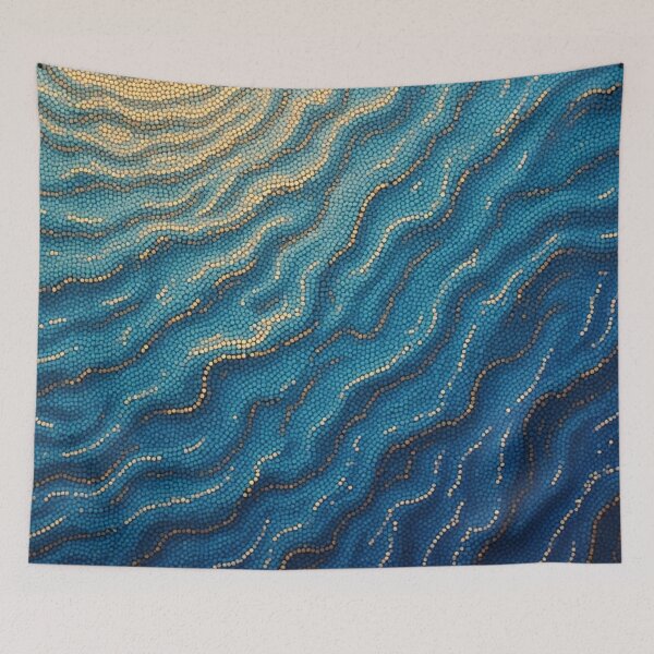 Item preview, Aboriginal Inspired Dot Art - With Waves of Golden Reflection designed and sold by GrinGalore.