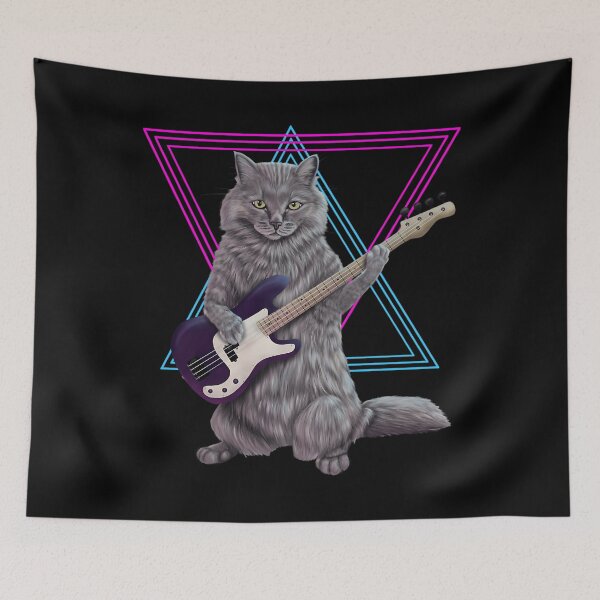 Item preview, Bass Cat- Rock Band Kitty Playing The Bass Guitar designed and sold by nick sear.