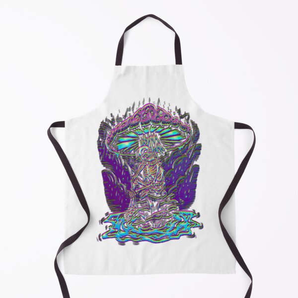Item preview, Skeleton Under Mushroom | Psychedelic Rainy Fungi Art designed and sold by BoneandBloomCo.