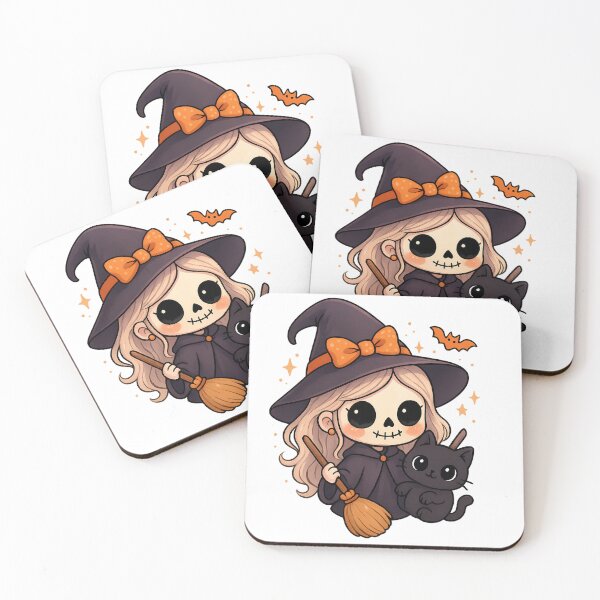 Item preview, Kawaii Witch and Black Cat Halloween designed and sold by Minimochi Art.