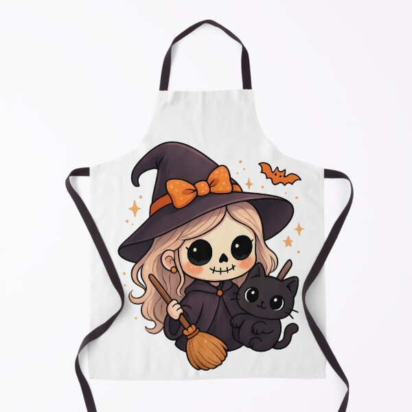 Item preview, Kawaii Witch and Black Cat Halloween designed and sold by Minimochi Art.