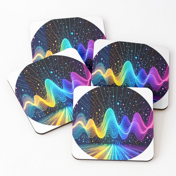 Item preview, soundwaves colorful round abstract designed and sold by SmashingDeals.