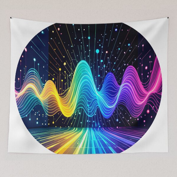 Item preview, soundwaves colorful round abstract designed and sold by SmashingDeals.