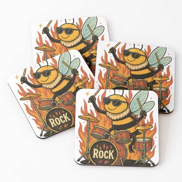 Item preview, Rockstar Bee on Drums designed and sold by photoparadise22.