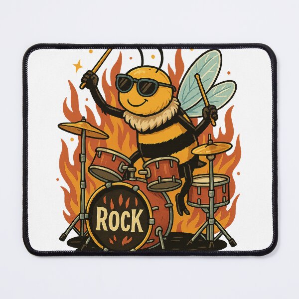 Item preview, Rockstar Bee on Drums designed and sold by photoparadise22.
