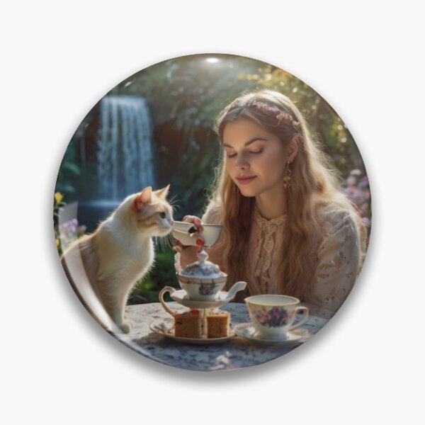 Item preview, Victorian Woman’s Afternoon Tea in the Garden with her Cat designed and sold by BlareBlare.