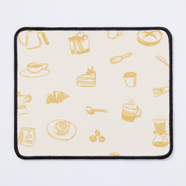 Item preview, Seamless pattern with hand-drawn coffee and tea cups, kitchen utensils, and various food icons perfect for a cafe or restaurant design designed and sold by Ammi77.