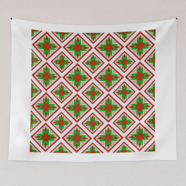 Item preview, Festive Red and Green Star Pattern designed and sold by KornDala88.
