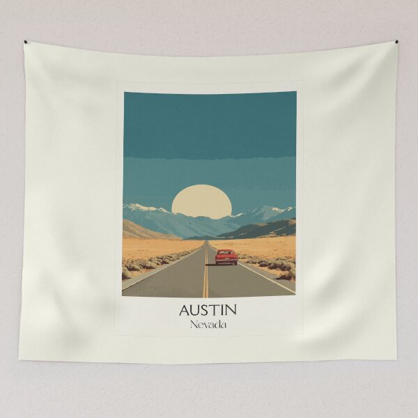 Item preview, Austin Nevada Travel Poster | Vintage Loneliest Road in America Wall Art designed and sold by TuncGK.
