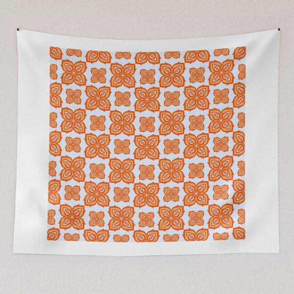 Item preview, Orange Floral Lattice Pattern designed and sold by KornDala88.