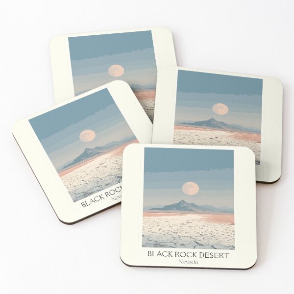 Item preview, Black Rock Desert Nevada Poster | Vintage Burning Man Playa Wall Art designed and sold by TuncGK.