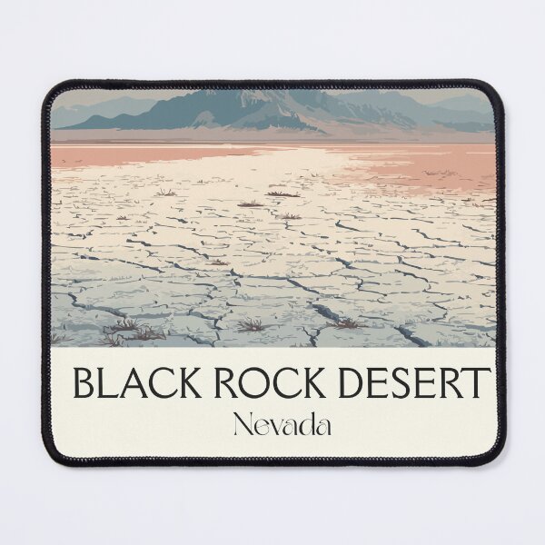Item preview, Black Rock Desert Nevada Poster | Vintage Burning Man Playa Wall Art designed and sold by TuncGK.