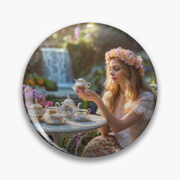 Item preview, Elegant Victorian Lady by the Waterfall with Tea designed and sold by BlareBlare.