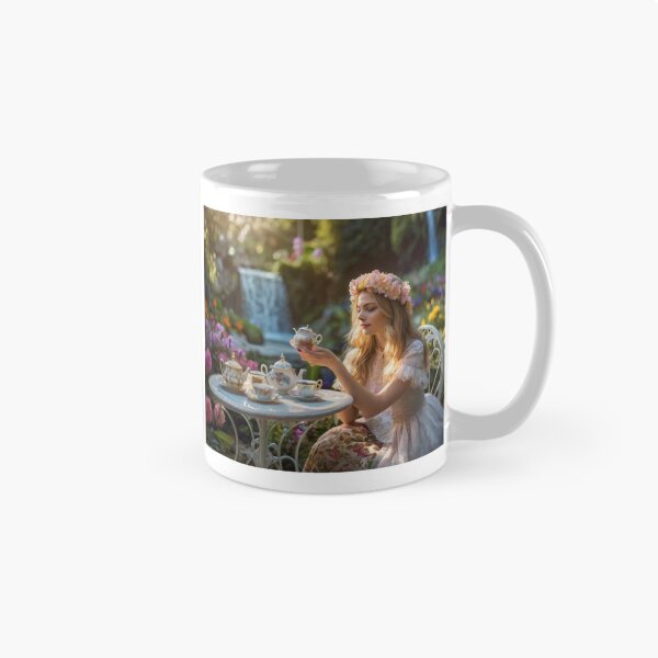 Item preview, Elegant Victorian Lady by the Waterfall with Tea designed and sold by BlareBlare.