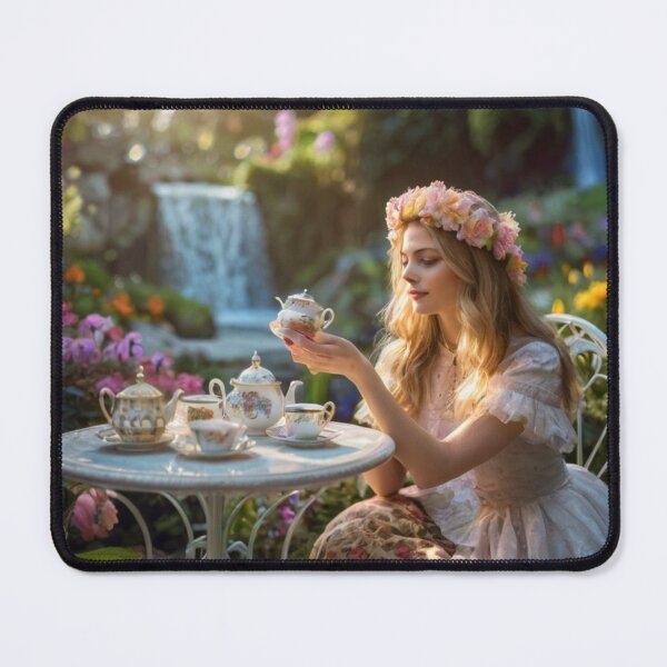 Item preview, Elegant Victorian Lady by the Waterfall with Tea designed and sold by BlareBlare.