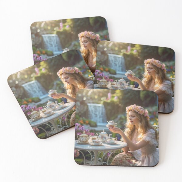 Item preview, Elegant Victorian Lady by the Waterfall with Tea designed and sold by BlareBlare.