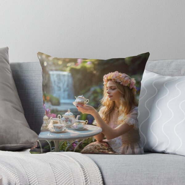 Item preview, Elegant Victorian Lady by the Waterfall with Tea designed and sold by BlareBlare.