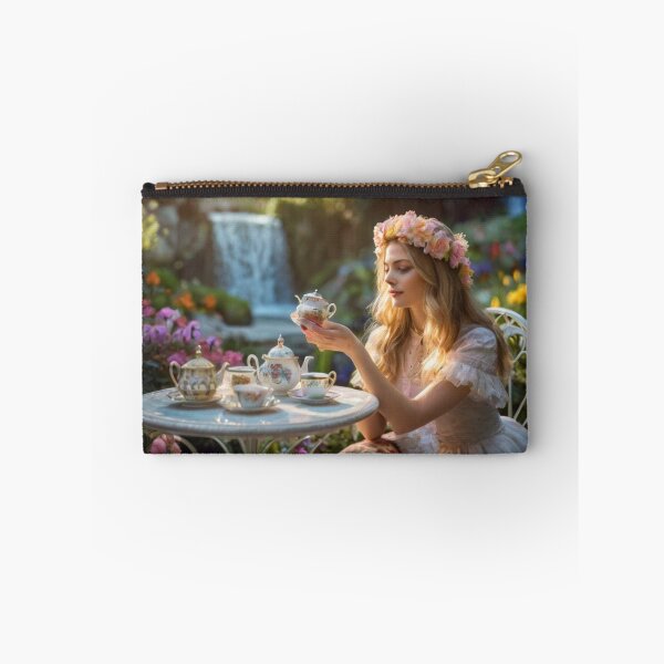 Item preview, Elegant Victorian Lady by the Waterfall with Tea designed and sold by BlareBlare.