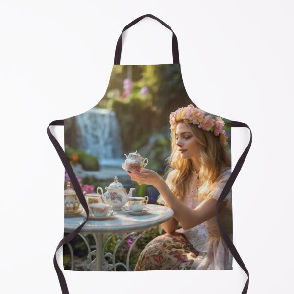 Item preview, Elegant Victorian Lady by the Waterfall with Tea designed and sold by BlareBlare.
