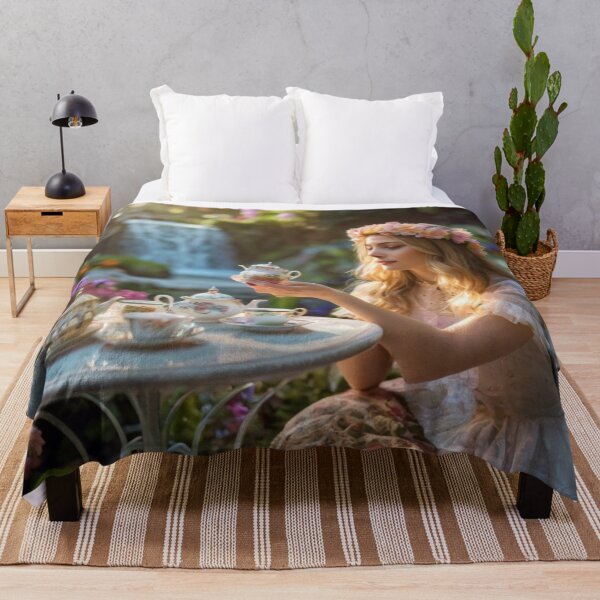Item preview, Elegant Victorian Lady by the Waterfall with Tea designed and sold by BlareBlare.