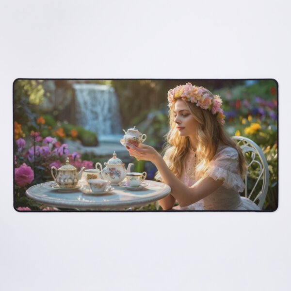 Item preview, Elegant Victorian Lady by the Waterfall with Tea designed and sold by BlareBlare.