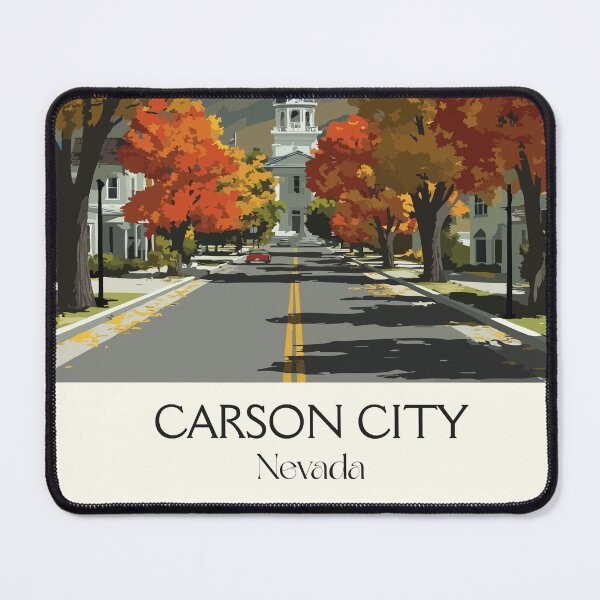 Item preview, Carson City Nevada Travel Poster | Vintage State Capitol & Fall Foliage Art designed and sold by TuncGK.