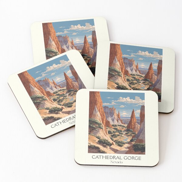 Item preview, Cathedral Gorge State Park Poster | Vintage Nevada Badlands Wall Art designed and sold by TuncGK.