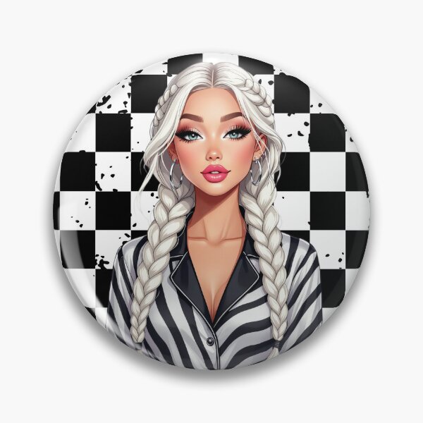 Item preview, Black & White Checkered Chick designed and sold by Kitty Quinn Of Wonder Design's.