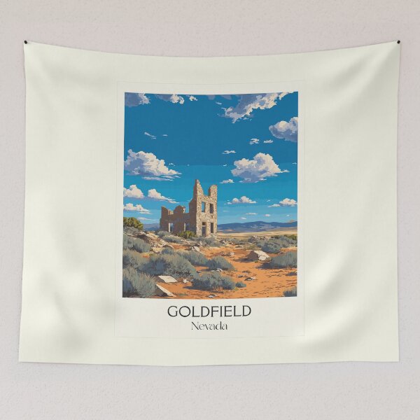 Item preview, Goldfield Nevada Travel Poster | Vintage Ghost Town & Mining Ruins Wall Art designed and sold by TuncGK.