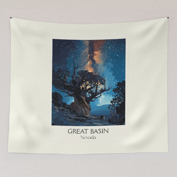 Item preview, Great Basin National Park Poster | Vintage Bristlecone Pine & Milky Way Art designed and sold by TuncGK.