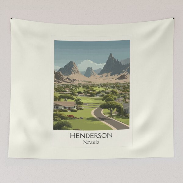 Item preview, Henderson Nevada Travel Poster | Vintage Desert City & Mountain View Art designed and sold by TuncGK.