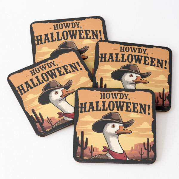 Item preview, Howdy, Hallowe'en Cowboy Goose Western Art | Funny Fall Desert Bird Sunset Poster Design designed and sold by NSB-Design.