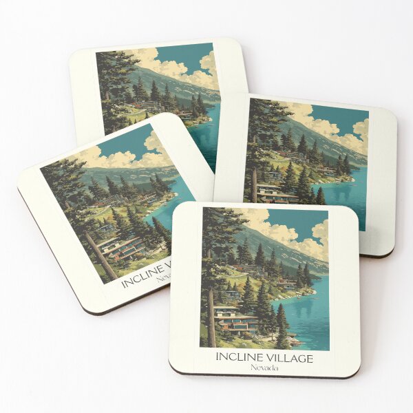 Item preview, Incline Village Nevada Poster | Vintage Lake Tahoe Cabin & Sierra Nevada Art designed and sold by TuncGK.