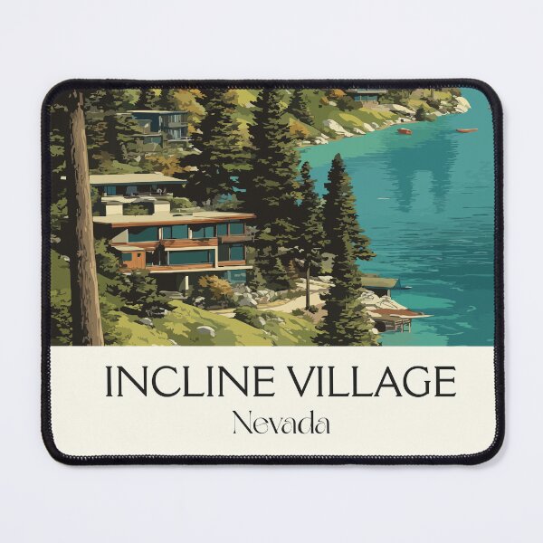 Item preview, Incline Village Nevada Poster | Vintage Lake Tahoe Cabin & Sierra Nevada Art designed and sold by TuncGK.