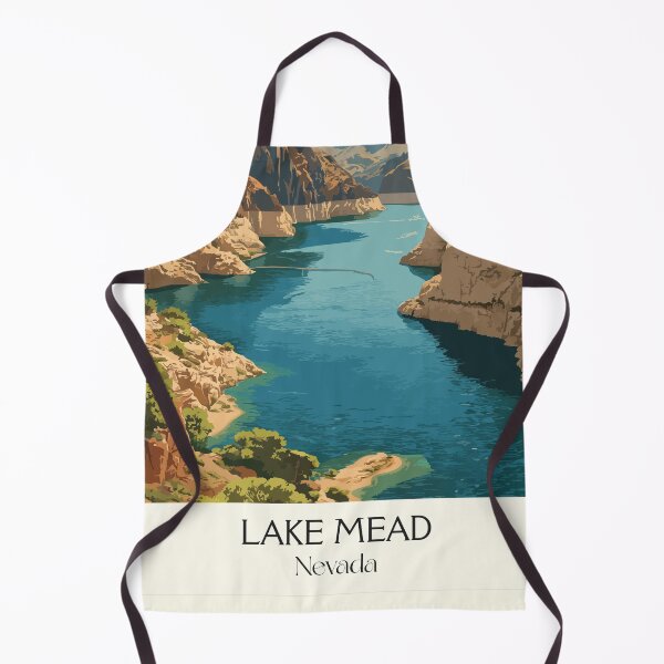 Item preview, Lake Mead Nevada Travel Poster | Vintage Desert Lake & Hoover Dam Area Art designed and sold by TuncGK.